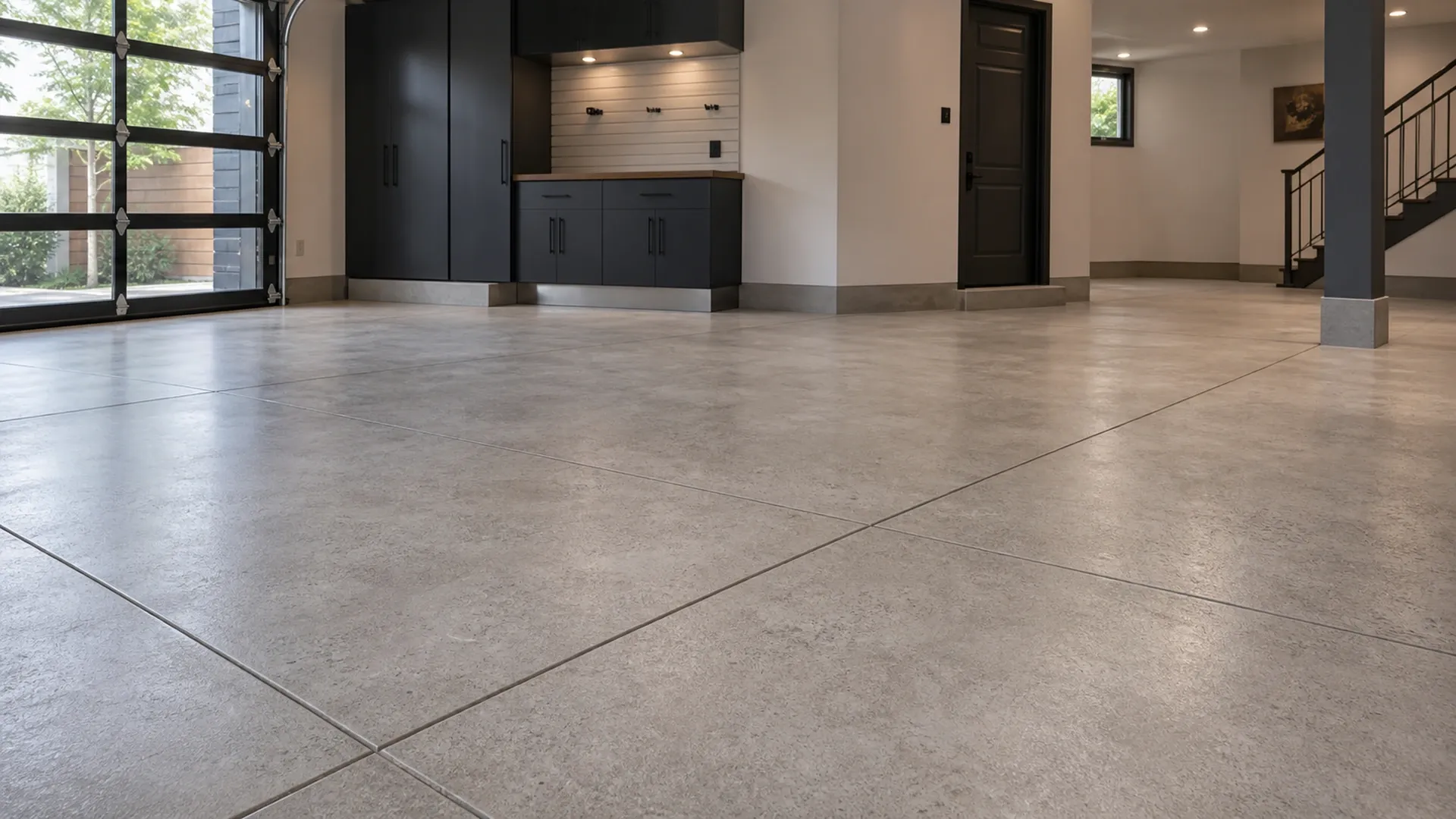 Dalle de béton lisse pour garage ou espace intérieur.